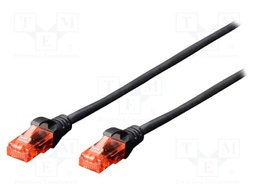 Patch cord; U/UTP; 6; stranded; Cu; LSZH; black; 3m; 26AWG