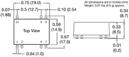 Isolated Board Mount DC/DC Converter, ITE, 2 Output, 3 W, 12 V, 125 mA, -12 V