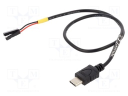 Cable; USB C plug,1pin pin header x2; 0.3m; black; 22AWG
