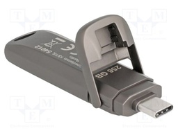 Pendrive; 256GB; R: 1980MB/s; grey; USB C plug; 0÷70°C