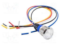 Switch: vandal resistant; SPDT; 3A/250VAC; IP67; ON-ON; white; 12V