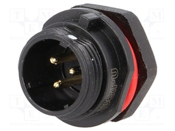 Socket; male; SP13; PIN: 3; IP68; 13A; soldering; for panel mounting