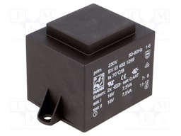 Transformer: encapsulated; 15VA; 230VAC; 18V; 18V; 417mA; 417mA