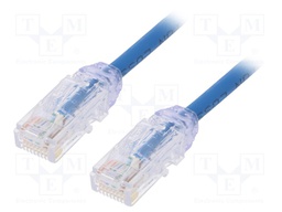 Patch cord; TX6A-28™,U/UTP; 6a; solid; Cu; LSZH; blue; Len: 3m; 28AWG