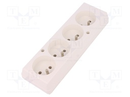 Connector: AC supply; splitter; Layout: 2P+PE; white; 250VAC; 16A