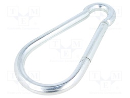 Snap hook; steel; for rope; 200mm; zinc; Size: 15mm
