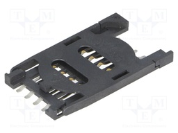 Connector: for cards; SIM; with hinged holder; SMT; gold-plated