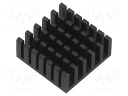Heatsink: extruded; grilled; black; L: 23mm; W: 23mm; H: 10mm