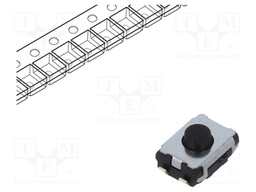 Microswitch TACT; SPST; Pos: 2; 0.02A/15VDC; SMT; none; 2.5mm; black