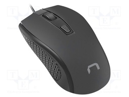 Optical mouse; black; USB A; wired; 1.8m; No.of butt: 3