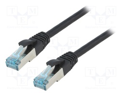 Patch cord; S/FTP; 6a; stranded; Cu; PUR; black; 3m; halogen free