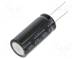 Capacitor: electrolytic; THT; 470uF; 160VDC; Ø18x40mm; Pitch: 7.5mm