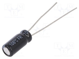Capacitor: electrolytic; low impedance; THT; 22uF; 50VDC; Ø5x11mm