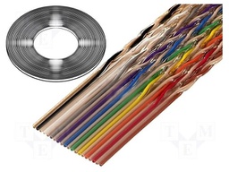 Wire: ribbon; 1.27mm; stranded; Cu; 34x28AWG; unshielded; PVC; 49V