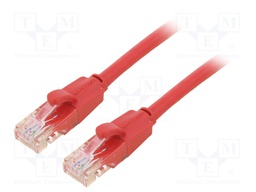 Patch cord; U/UTP; 6; CCA; PVC; red; 2m; RJ45 plug,both sides
