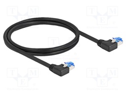 Patch cord; S/FTP; Cat: 6a; RJ45 left angled plug,both sides; 1m