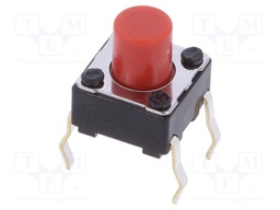 Microswitch TACT; SPST; Pos: 2; 0.05A/12VDC; THT; 2.6N; 6x6x3.5mm