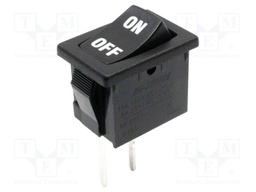 ROCKER; SPST; ON-OFF; 15A/125VAC; black; none; R1966; Body: black