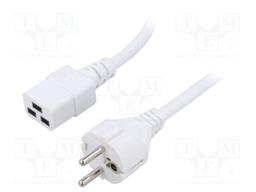 Cable; 3x1.5mm2; CEE 7/7 (E/F) plug,IEC C19 female; PVC; 2m; 16A
