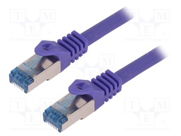 Patch cord; S/FTP; 6a; stranded; Cu; LSZH; violet; 10m; 27AWG