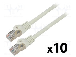 Patch cord; F/UTP; 6; stranded; CCA; PVC; grey; 0.5m; 26AWG; Cores: 8