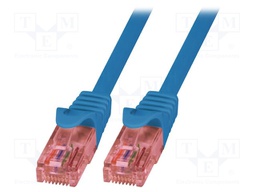Patch cord; U/UTP; 6; stranded; Cu; LSZH; blue; 1.5m; RJ45 plug