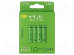 Re-battery: Ni-MH; AAA,R3; 1.2V; 650mAh; ReCyko; blister; Ready2Use