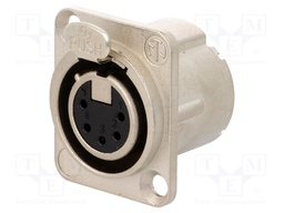 Socket; XLR; female; PIN: 5; flange (2 holes),for panel mounting