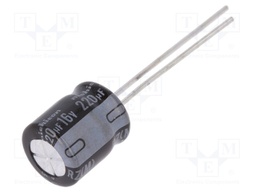 Capacitor: electrolytic; THT; 220uF; 16VDC; Ø8x9mm; Pitch: 3.5mm
