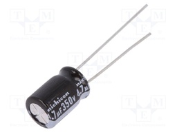 Capacitor: electrolytic; THT; 4.7uF; 350VDC; Ø8x11.5mm; ±20%; 1000h