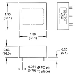 Isolated Board Mount DC/DC Converter, 2 Output, 1.5 W, 3 kV, 250 µA, -3 kV