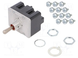 Switch: toggle; Pos: 3; 4PDT; (ON)-ON-(ON); 6A/230VAC; 18A/28VDC