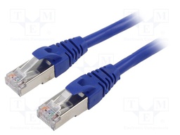 Patch cord; F/UTP; 6; stranded; Cu; PVC; blue; 2m; 26AWG