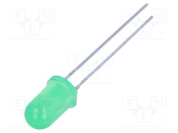 LED; 5mm; yellow green; 5.6÷16mcd; 40°; Front: convex; Pitch: 2.54mm