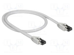 Patch cord; S/FTP; Cat: Cat 8.1; RJ45 plug,both sides; 0.5m; grey