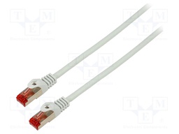 Patch cord; S/FTP; 6; stranded; Cu; LSZH; grey; 3m; 26AWG; Cores: 8