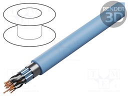 Wire; 1x22AWG,8x2x18AWG; 300V; 305m; Cu; stranded; light blue