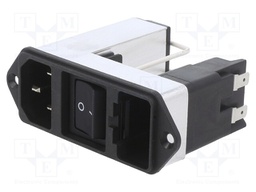 Connector: AC supply; socket; male; 4A; 250VAC; 4.8mm connectors