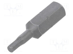 Screwdriver bit; Allen hex key; HEX 2,5mm; Overall len: 25mm