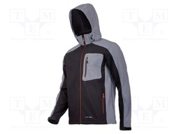 Soft-shell jacket; Size: XXL; black-grey; with a hood; 310g/m2