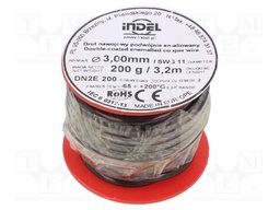 Coil wire; double coated enamelled; 3mm; 200g; -65÷200°C; Core: Cu