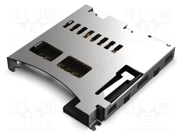 Connector: for cards; microSD; push-push; SMT; gold flash; 1.95mm