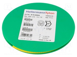 Markers for cables and wires; Label symbol: F; 2÷5mm; PVC; yellow