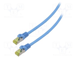 Patch cord; S/FTP; 6a; stranded; Cu; LSZH; blue; 1.5m; 27AWG; Cores: 8