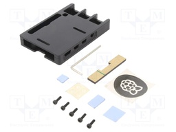 Enclosure: for computer; Raspberry Pi 4 B; aluminium; black