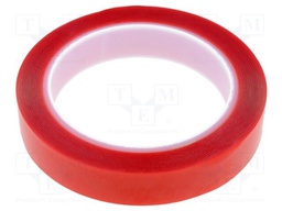 Tape: fixing; W: 19mm; L: 5m; D: 0.5mm; V: double-sided; acrylic; 100°C