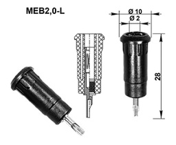 Socket; 2mm banana; Overall len: 28mm; white; Mounting: soldered