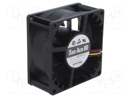 Fan: DC; axial; 48VDC; 80x80x38mm; 136.8m3/h; 49dBA; ball bearing