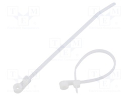 Cable tie; with fixing lugs; L: 109mm; W: 4.3mm; polyamide; natural