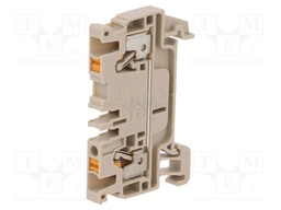 Splice terminal: rail; 2.5mm2; ways: 1; terminals: 2; beige; wemid